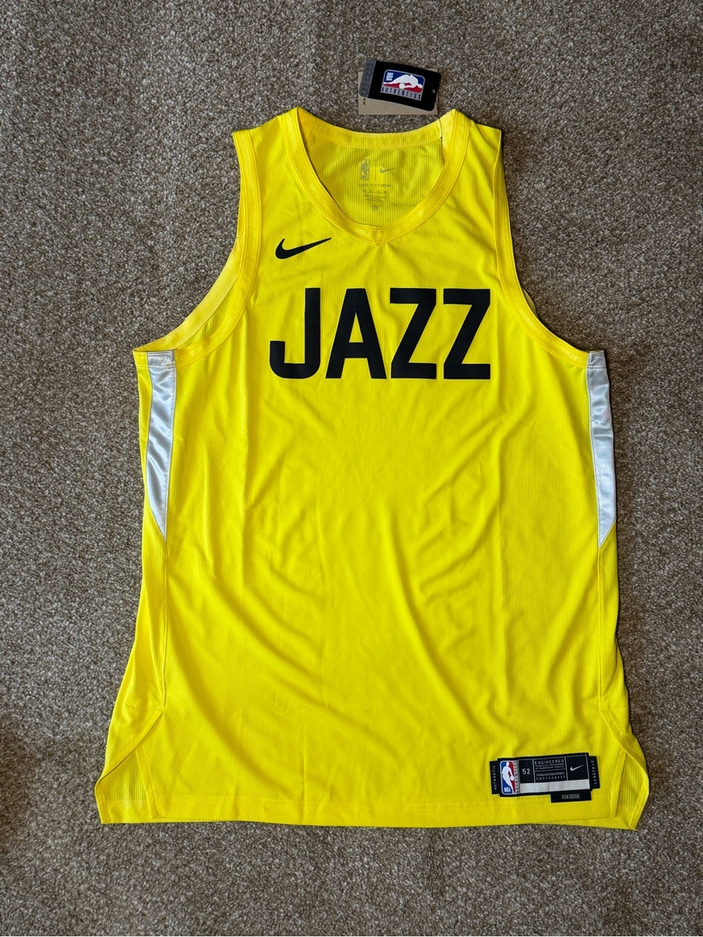 NWT Nike Utah Jazz Gold Swingman Icon Edition Jersey 52 - XL  Authentic Yellow